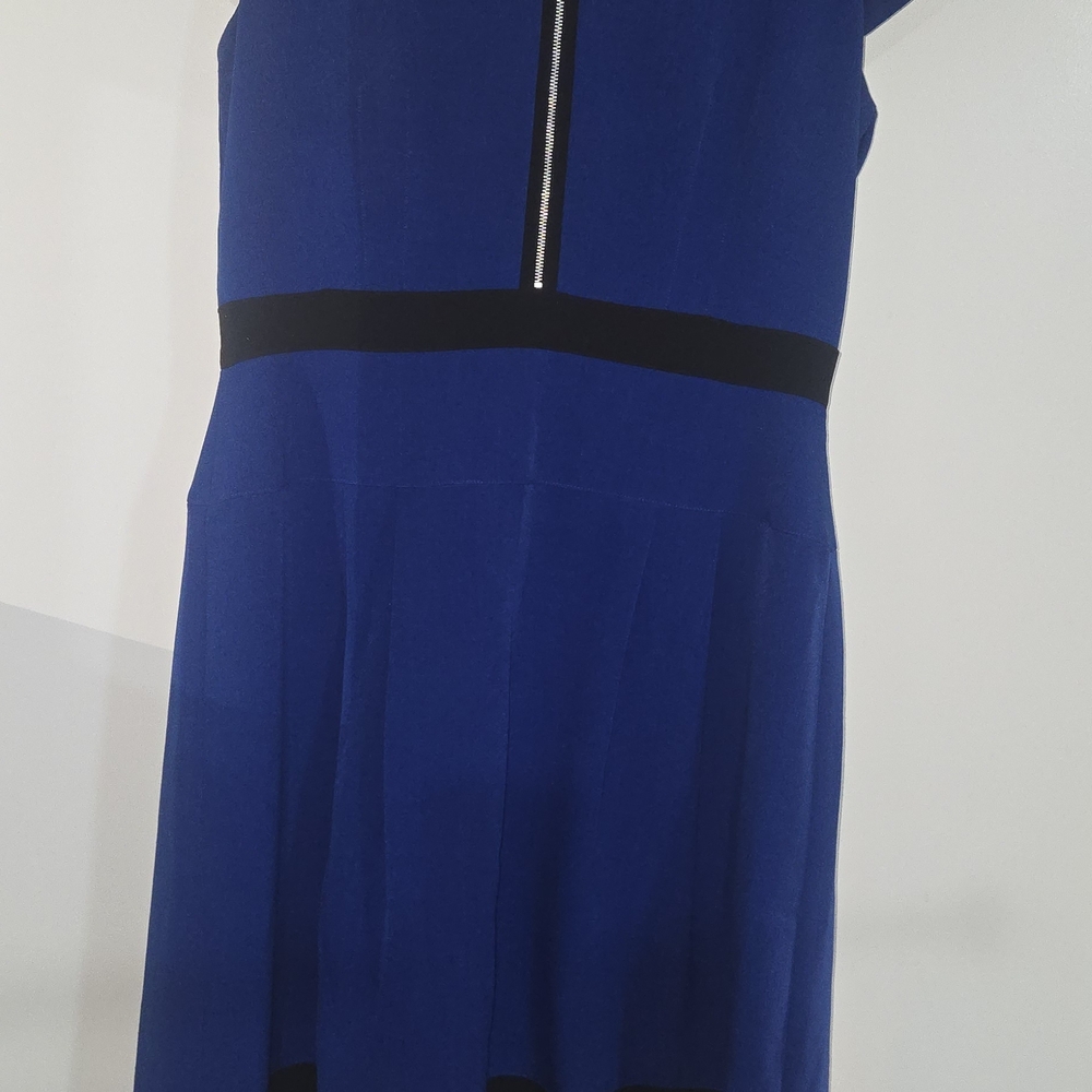 Chetta B Royal Blue Midi Dress with Black Trim